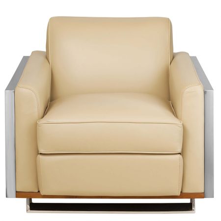 "Napoli" Art Deco Ledersessel Leder Beige