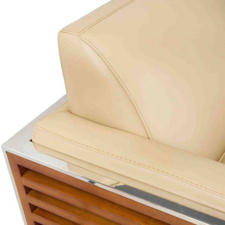 "Napoli" Art Deco Ledersessel Leder Beige