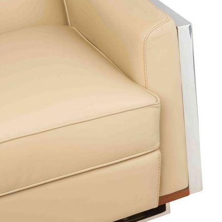 "Napoli" Art Deco Ledersessel Leder Beige
