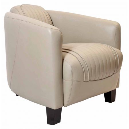 "Anna" Clubsessel Leder Beige