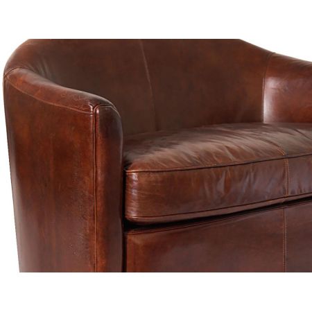 Echtleder Sofa klassisch Seattle Retro Vintage Ledersofa 2-Sitzer