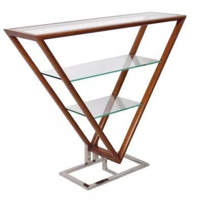 Delta Etagere Iso Inox Glas Mahagoni