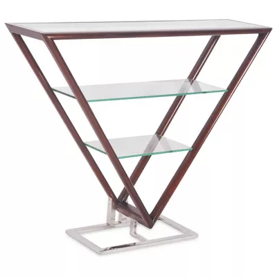 Delta Etagere Iso Inox Glas Mahagoni Dunkel