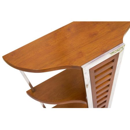 Brunei Etagere Klein Inox Glas Mahagoni