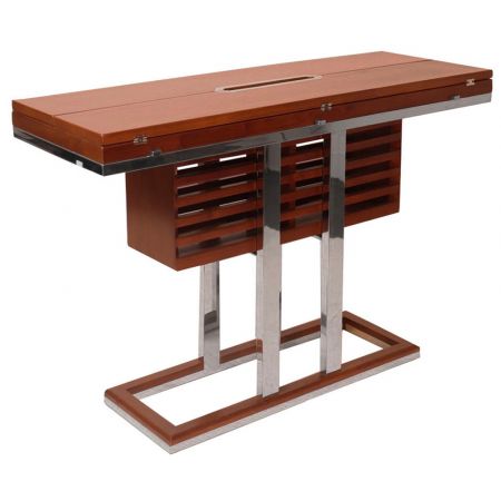 Konsole Seitentisch Madison Mahagoni Inox Stahl