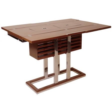 Konsole Seitentisch Madison Mahagoni Inox Stahl