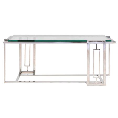 Retro Vintage Art Deco Sofatisch Gamm Couchtisch Inox Glas