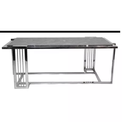 Retro Vintage Art Deco Sofatisch Eole Couchtisch Inox Marmour