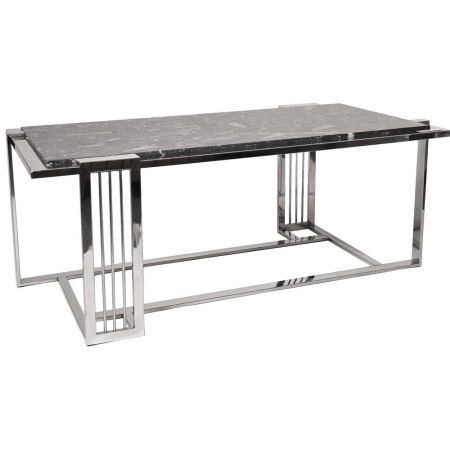 Retro Vintage Art Deco Sofatisch Eole Couchtisch Inox Marmour