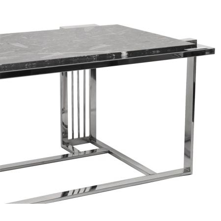 Retro Vintage Art Deco Sofatisch Eole Couchtisch Inox Marmour