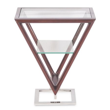 Delta Etagere Iso Inox Glas Stahl Holz Mahagoni