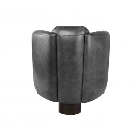 Clubsessel Barquette mit schwarzem Vintage Leder