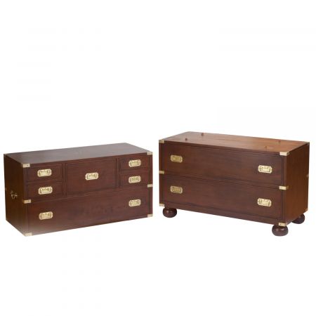 Nautische Chest on Chest Bar aus Mahagoni