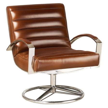 Sessel Madrid Drehbar, Leder Braun