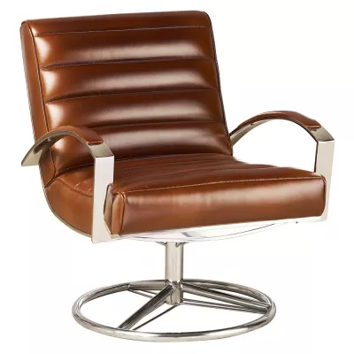 Sessel Madrid Drehbar, Leder Braun