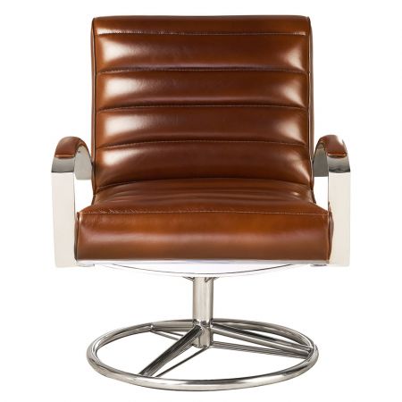 Sessel Madrid Drehbar, Leder Braun