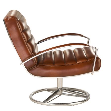 Sessel Madrid Drehbar, Leder Braun