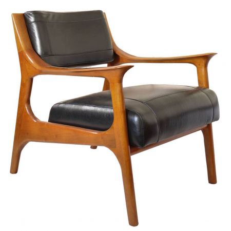 "Stockolm" Clubsessel Leder Vintage Schwarz