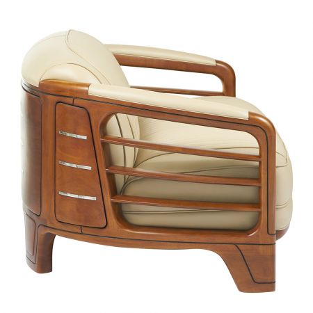 Clubsofa Riviera Vintage 2-Sitzer Leder Elfenbein