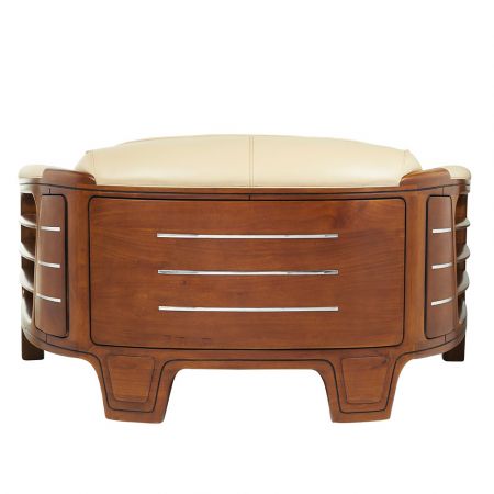 Clubsofa Riviera Vintage 2-Sitzer Leder Elfenbein