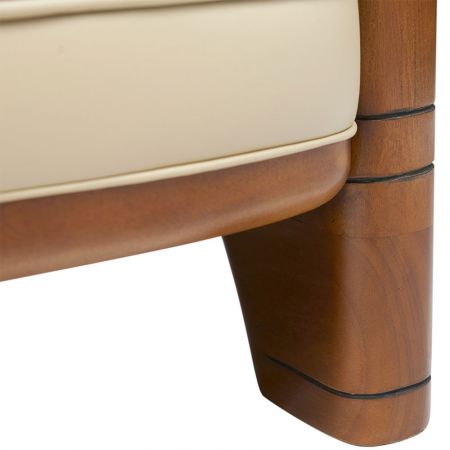 Clubsofa Riviera Vintage 2-Sitzer Leder Elfenbein