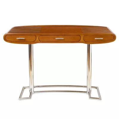 Schreibtisch RIVIERA Mahagoni Inox Stahl
