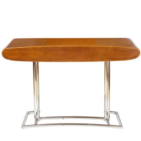 Schreibtisch RIVIERA Mahagoni Inox Stahl