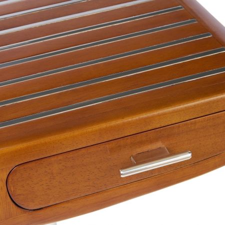 Schreibtisch RIVIERA Mahagoni Inox Stahl