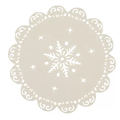 Clayre & Eef Rundes Tischset beige hell Ø35 cm