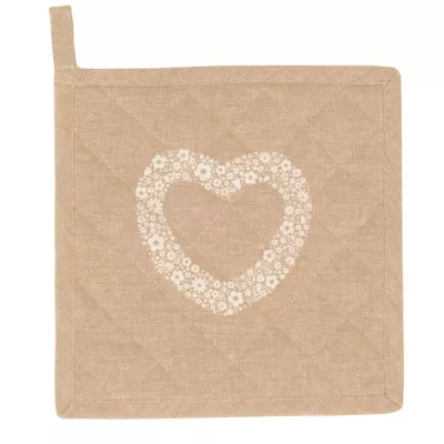 Clayre & Eef Topflappen natur Herz