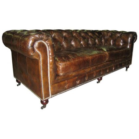 "Vintage" 3-Sitzer Original englisches Chesterfield Sofa