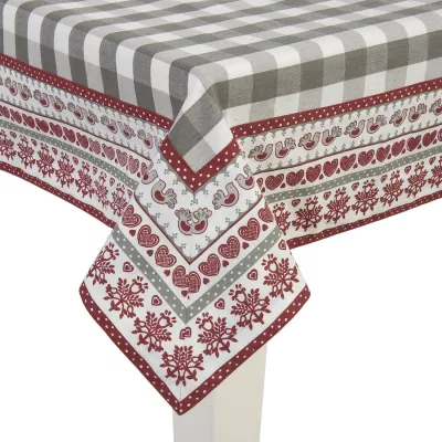 Clayre & Eef Tischdecke mit schönem Rand 130*180cm
