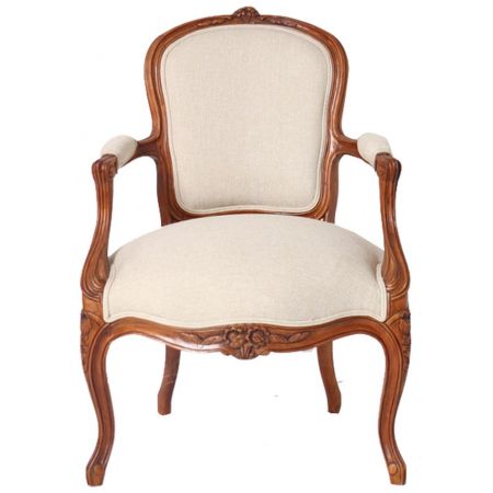 Armstuhl massives Mahagoniholz Frankreich "St Dominique"