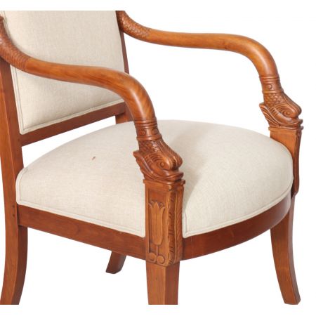 Armstuhl massives Mahagoniholz Frankreich "Dauphin"