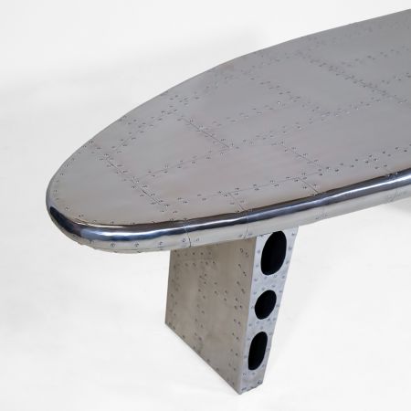 "DC3" Sofatisch Flügel Avion, glänzender Couchtisch, Aluminium Sofatisch, Flügel Tisch, Flugzeug Optik