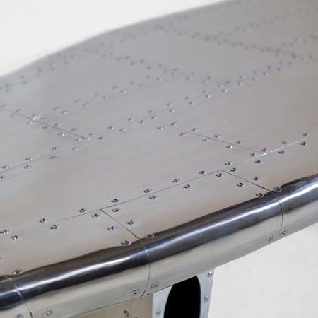 "DC3" Sofatisch Flügel Avion, glänzender Couchtisch, Aluminium Sofatisch, Flügel Tisch, Flugzeug Optik