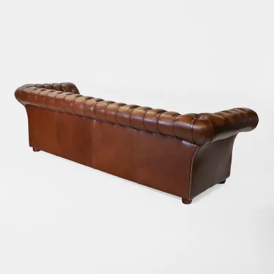 "Fort William" 4-Sitzer Original englisches Chesterfield Ledersofa