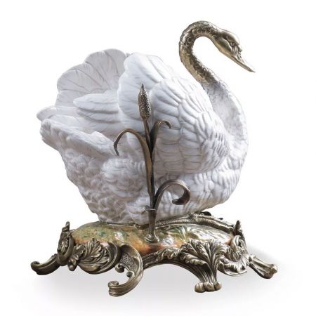 Swan Porcelain Statue