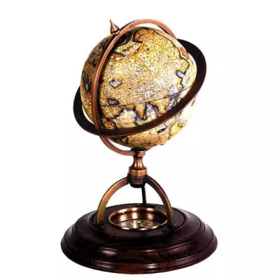 Authentic Models Globus - Terrestrial Globe mit Kompass GL019