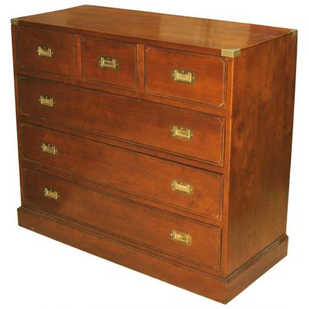 Kommode im Marine-Stil aus Holz - sechs Schubladen