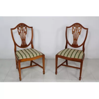 2er Set englische Shield Back Chairs / Stühle, Georgian Style, in Mahagoni