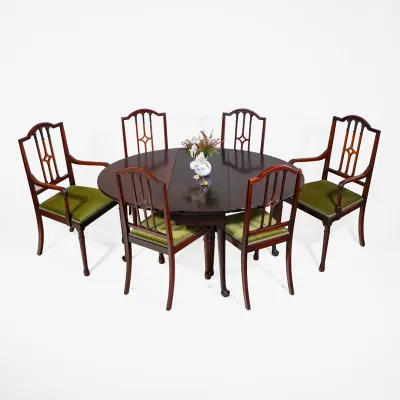 Englischer Gateleg Esstisch aus Mahagoni – Platzsparender Klapptisch für Esszimmer & Flur