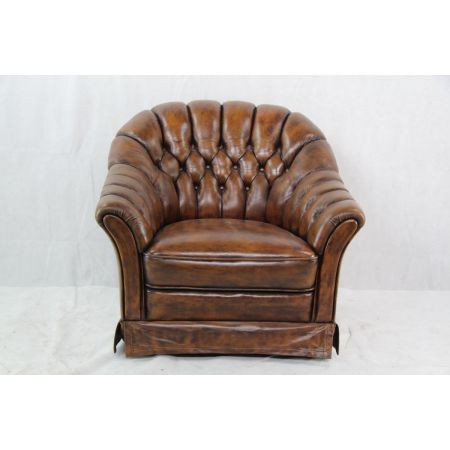 Vintage Chesterfield Ledersessel aus England 