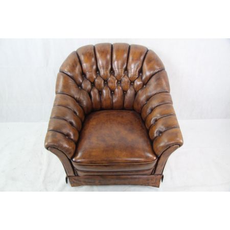 Vintage Chesterfield Ledersessel aus England 