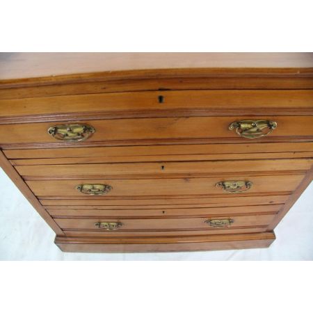 Englische Satin Nussbaumkommode Edwardian 1890