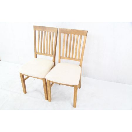 Paar Massive solide Esszimmerstühle helle Eiche