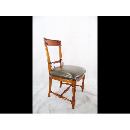Mahagoni Stuhl  mit Ledersitz Chair Green Leather
