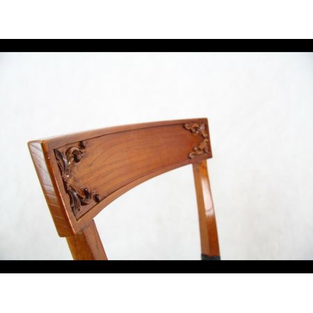 Mahagoni Stuhl  mit Ledersitz Chair Green Leather