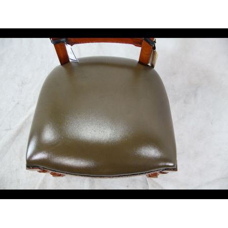 Mahagoni Stuhl  mit Ledersitz Chair Green Leather
