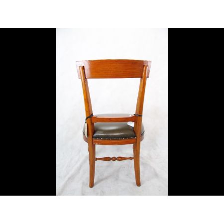 Mahagoni Stuhl  mit Ledersitz Chair Green Leather